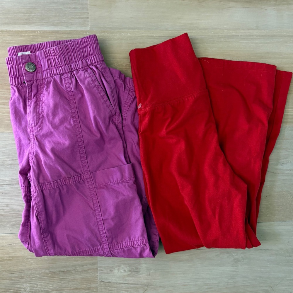 Gap Kids Pants Bundle‎ Size S Purple Cargo and Red Wide Leg Jersey